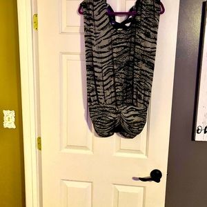 Animal print shirt with corset style back